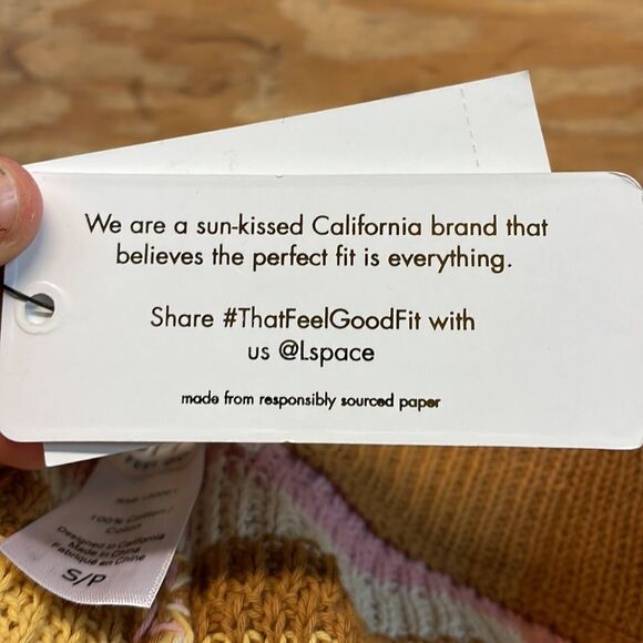 NWT L* Space Turn the tide brown and pink and white and yellow knitted pants - Picture 12 of 13